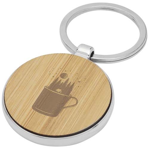 Porte-clés rond Nino en bambou - 2