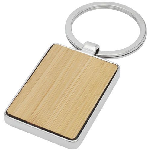 Llavero rectangular de bambú 