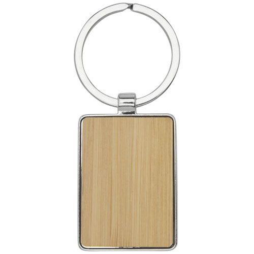 Llavero rectangular de bambú 