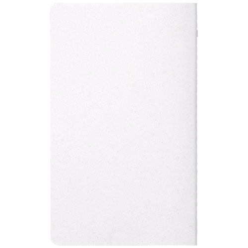 white Libreta con tapa de papel triturado