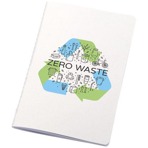 white Libreta con tapa de papel triturado