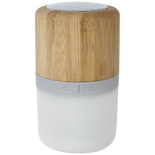 natural Altavoz de bambú con Bluetooth® y luz