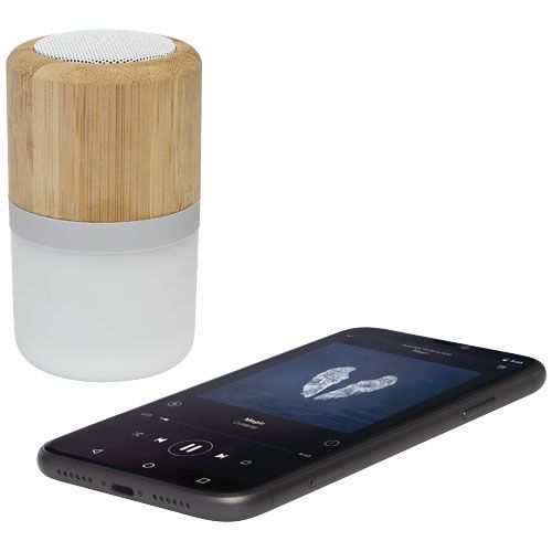natural Altavoz de bambú con Bluetooth® y luz