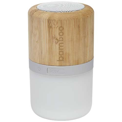 natural Altavoz de bambú con Bluetooth® y luz