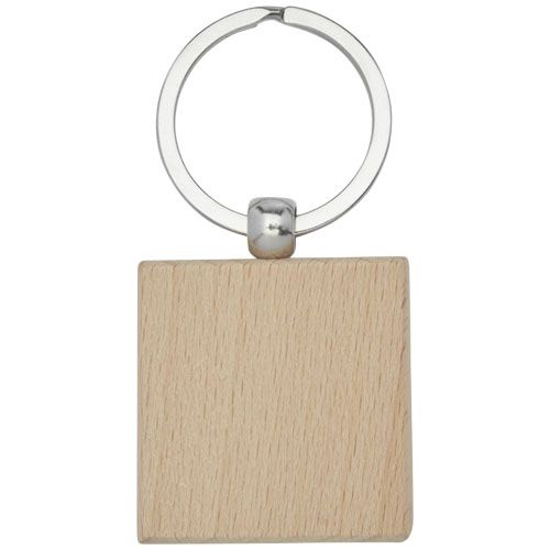 Llavero cuadrado de madera de haya