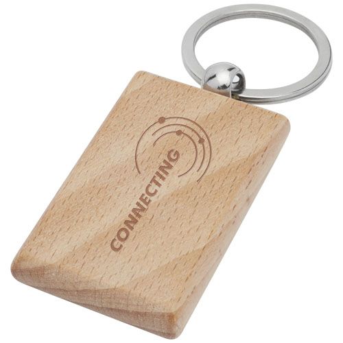 Porte-clés rectangulaire Gian en bois de hêtre - 2