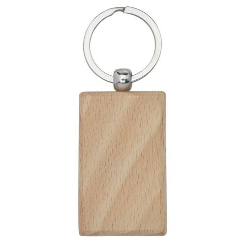 Llavero rectangular de madera de haya 