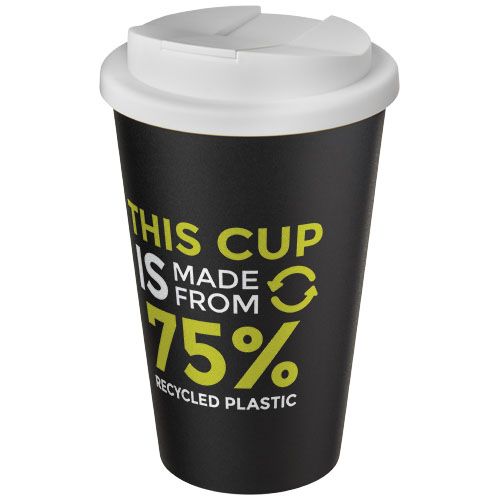 blanco/negro Americano® Vaso térmico de 350 ml con tapa antigoteo