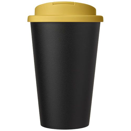 amarillo/negro Americano® Vaso térmico de 350 ml con tapa antigoteo