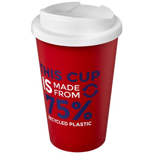 rojo/blanco Americano® Vaso térmico de 350 ml con tapa antigoteo