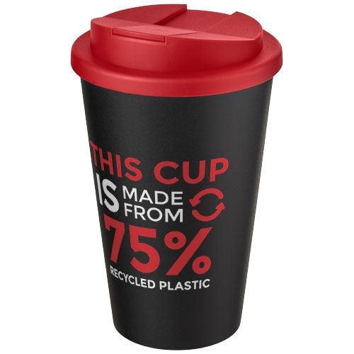 rojo/negro Americano® Vaso térmico de 350 ml con tapa antigoteo