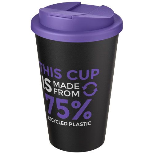 morado/negro Americano® Vaso térmico de 350 ml con tapa antigoteo