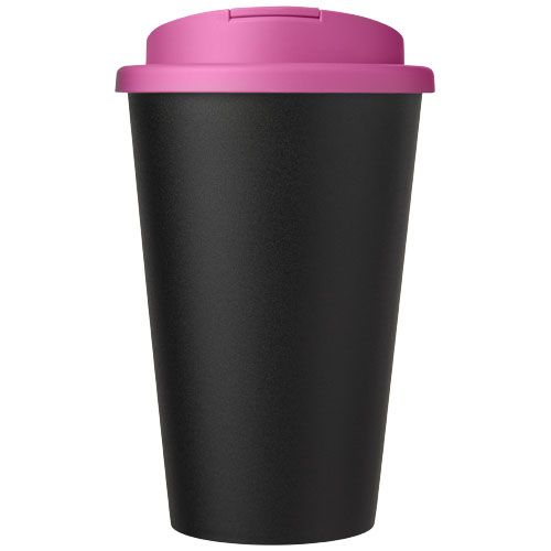 rosa/negro Americano® Vaso térmico de 350 ml con tapa antigoteo