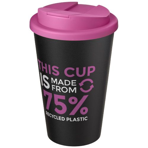 rosa/negro Americano® Vaso térmico de 350 ml con tapa antigoteo