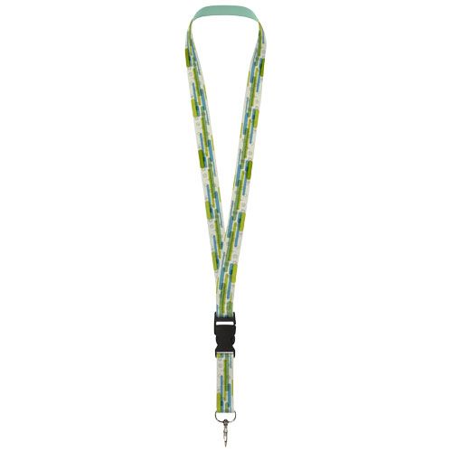 BUCKS LANYARD EN SUBLIMACIÓN DE PET RECICLADO CON HEBILLA DE SEGURIDAD DESMONTABLE