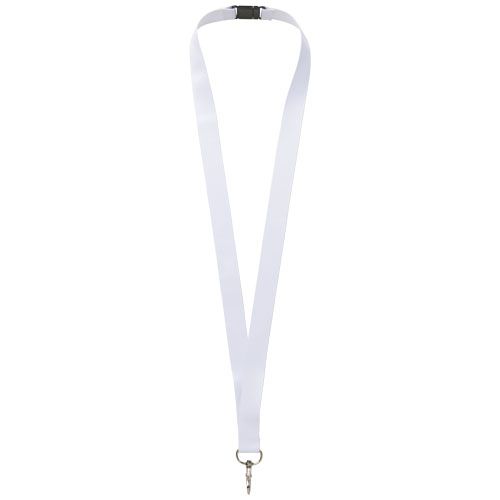 negro/blanco Addie lanyard en sublimación de PET reciclado con cierre de seguridad