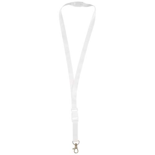 Balta lanyard en sublimación de PET reciclado con hebilla desmontable y cierre de seguridad