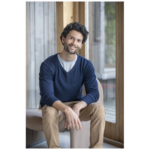 black Jersey de cuello en V para hombre