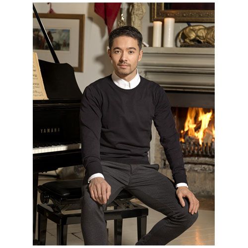 azul marino Jersey de cuello redondo para hombre