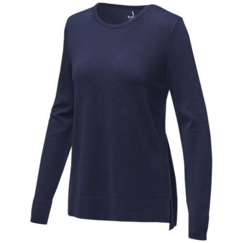 azul marino Jersey de cuello redondo para mujer