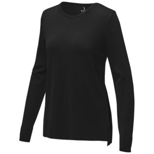 black Jersey de cuello redondo para mujer