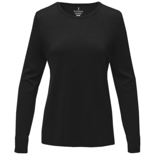 black Jersey de cuello redondo para mujer