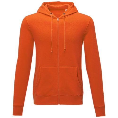 orange Sudadera con capucha y cremallera completa para hombre