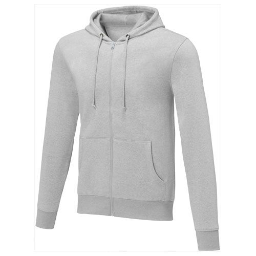 gris chiné Sudadera con capucha y cremallera completa para hombre de 240 g/m² Charon