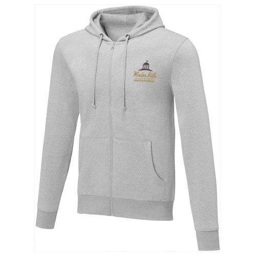 gris chiné Sudadera con capucha y cremallera completa para hombre de 240 g/m² Charon