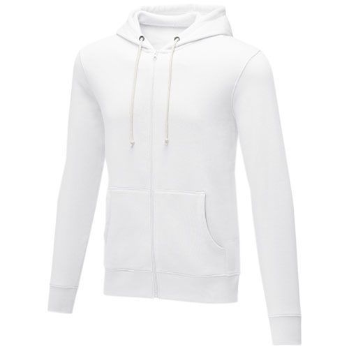 white Sudadera con capucha y cremallera completa para hombre de 240 g/m² Charon