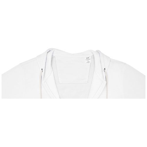 white Sudadera con capucha y cremallera completa para hombre