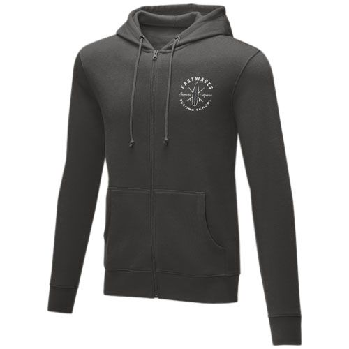 gris tormenta Sudadera con capucha y cremallera completa para hombre de 240 g/m² Charon