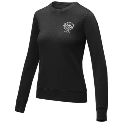 black Jersey de cuello redondo para mujer