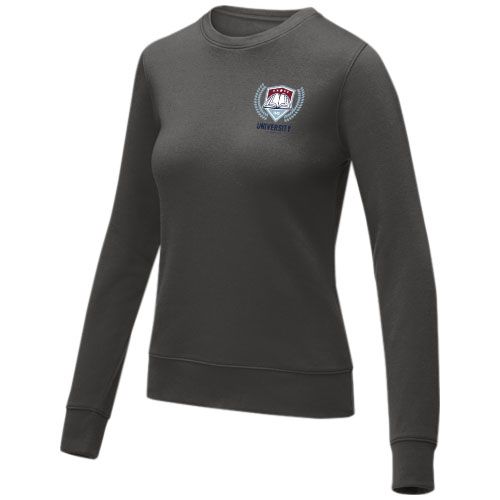 gris tormenta Jersey de cuello redondo para mujer