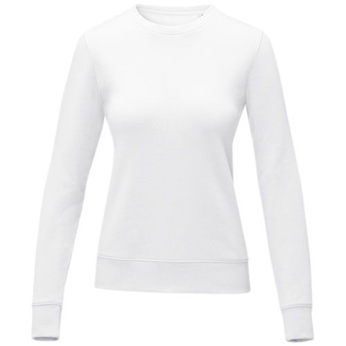 white Jersey de cuello redondo para mujer