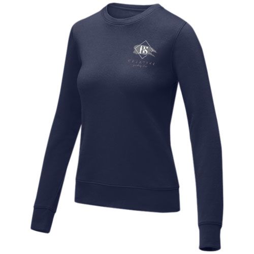 azul marino Jersey de cuello redondo para mujer