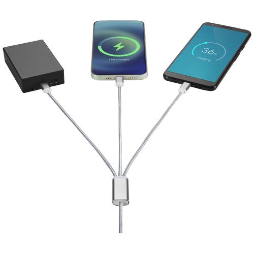 plateado Cable de carga 5 en 1