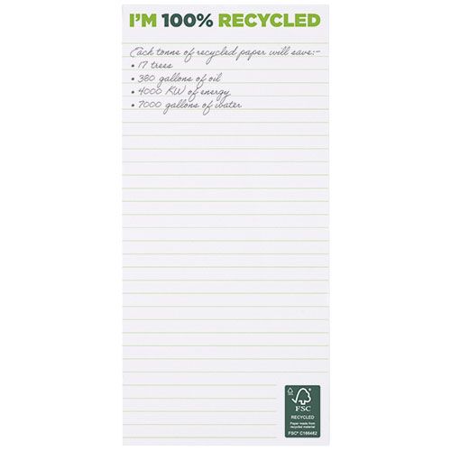 white Libreta 1/3 A4 de papel reciclado