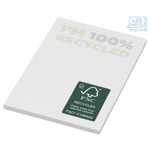 Bloc de notas adhesivas de papel reciclado de 50 x 75 mm 