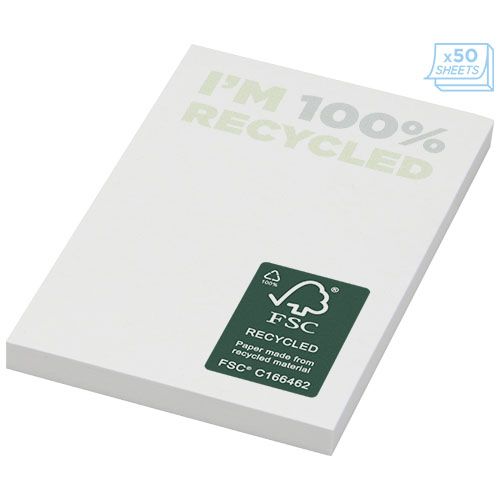 Bloc de notas adhesivas de papel reciclado de 50 x 75 mm 