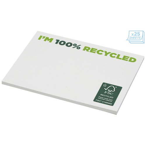 white Bloc de notas adhesivas de papel reciclado de 100 x 75 mm