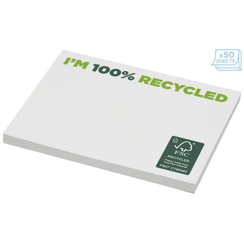 white Bloc de notas adhesivas de papel reciclado de 100 x 75 mm