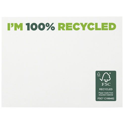 white Bloc de notas adhesivas de papel reciclado de 100 x 75 mm