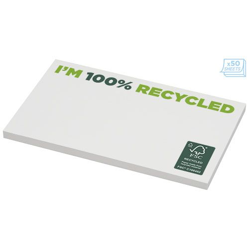 white Bloc de notas adhesivas de papel reciclado de 127 x 75 mm