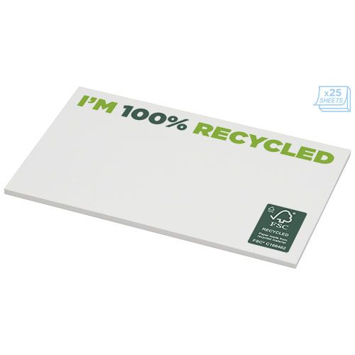 white Bloc de notas adhesivas de papel reciclado de 127 x 75 mm