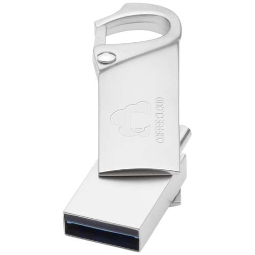 plateado USB 3.0 tipo C con mosquetón
