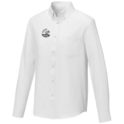 white Camisa de manga larga para hombre de 130 g/m²
