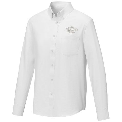 white Camisa de manga larga para hombre de 130 g/m²