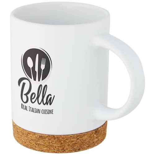 Taza de cerámica de 425 ml con base de corcho 