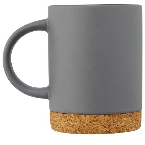 gray Taza de cerámica de 425 ml con base de corcho